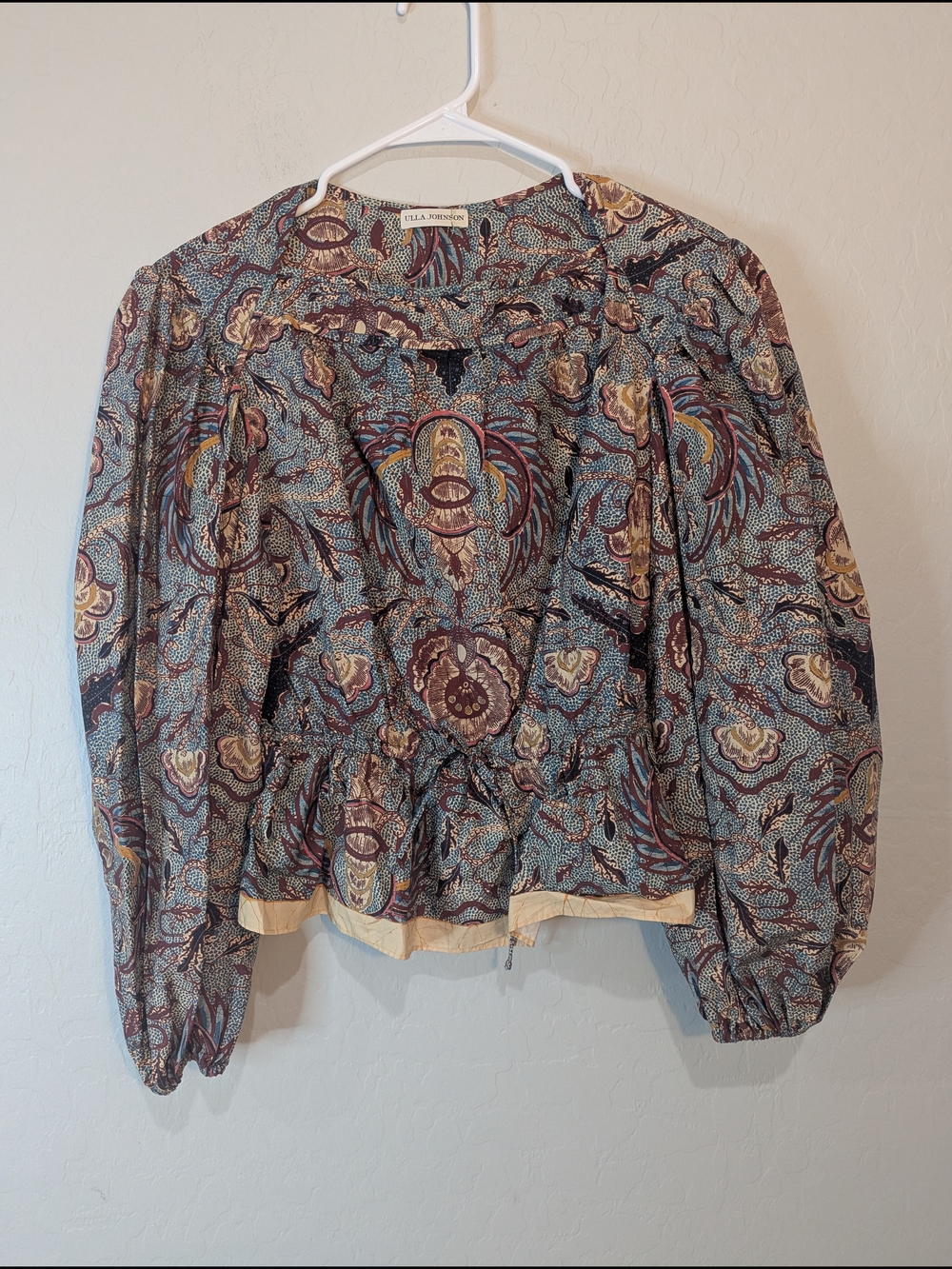 Ulla Johnson Multicolor Floral Print Peplum Blouse - Picture 2 of 8